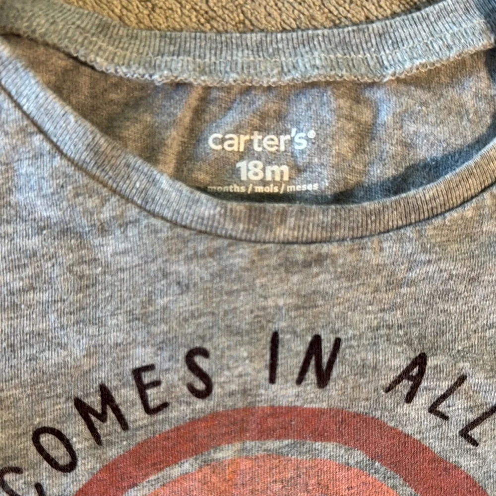 Carter's Gray Kids T-Shirt with Rainbow Design